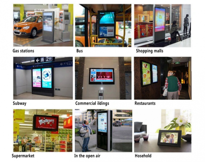 43 “Reklamcılık İçin Serbest Daimi Dokundu Kapalı LCD Ekran Yüksek Çözünürlüklü Tam Renkli Dijital Tabela